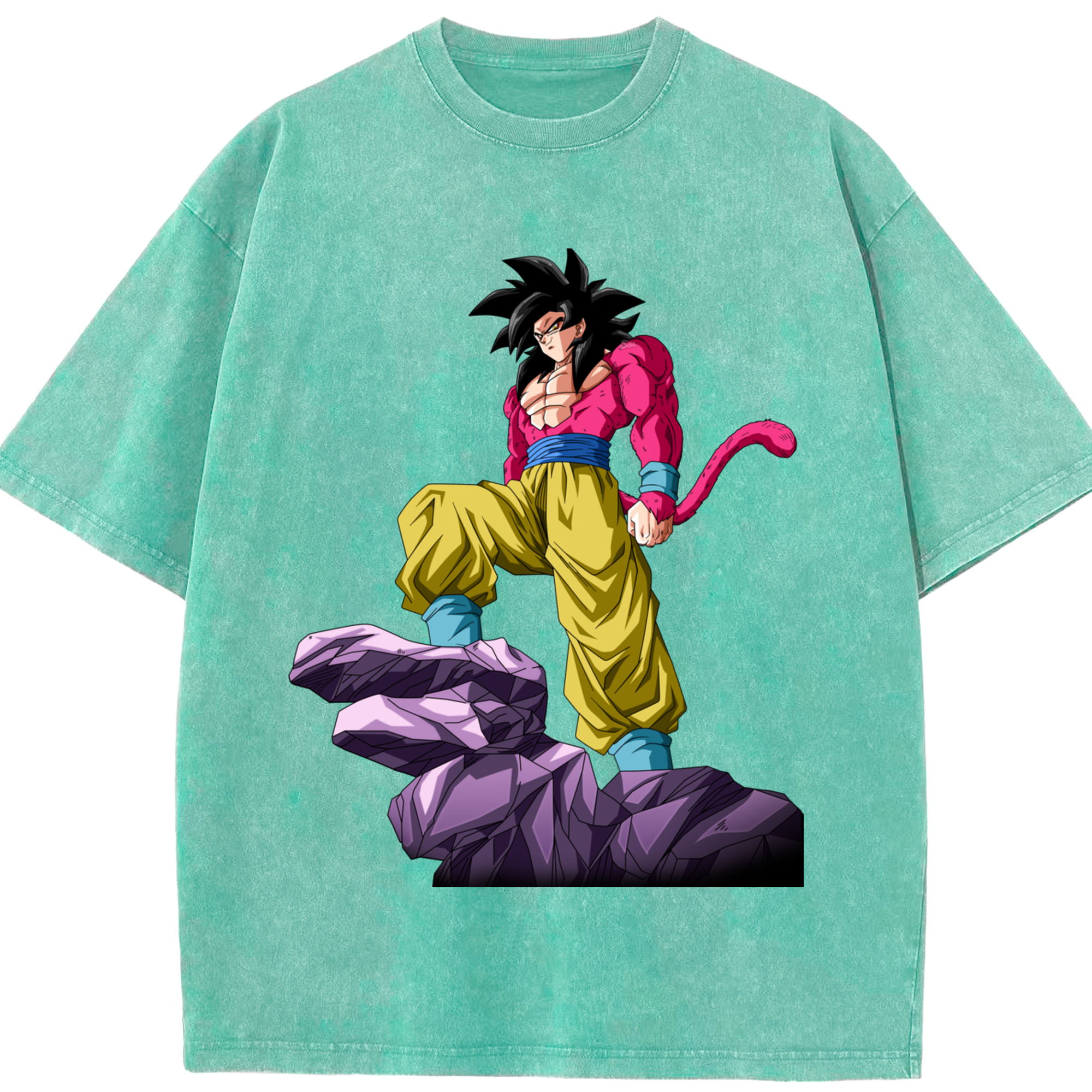 （画像用） ドラゴンボール 孫悟空（そん ごくう）Son Goku カカロット DRAGON BALL Kakarotto 綿100% ヴィンテージ風 半袖Tシャツ（フロントプリント）